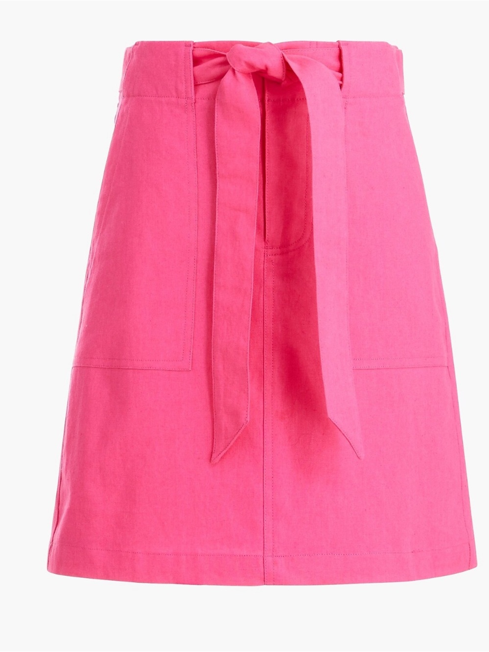 Linen-cotton blend utility skirt